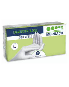 Merbach soft nitrile handschoenen (wit) L